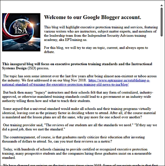 The ISA Team Gets Their Own Blog
