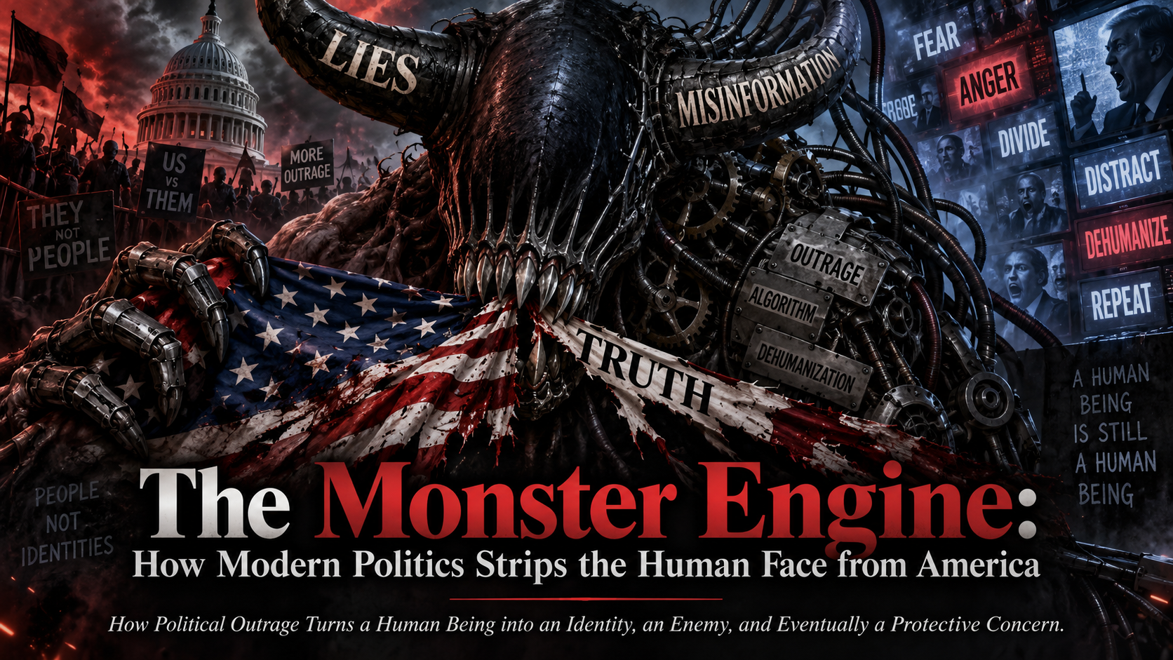 The Monster Engine: How Modern Politics Strips the Human Face from America