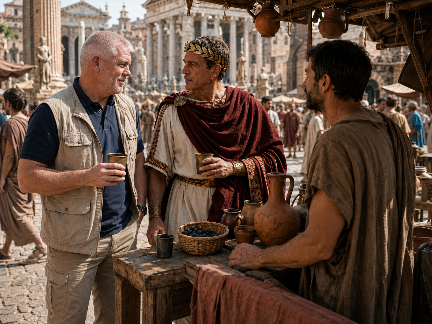 Matthew Parker walking through the Roman Forum with Augustus Caesar while discussing Julius Caesar's assassination, protective intelligence, political access, and executive protection.