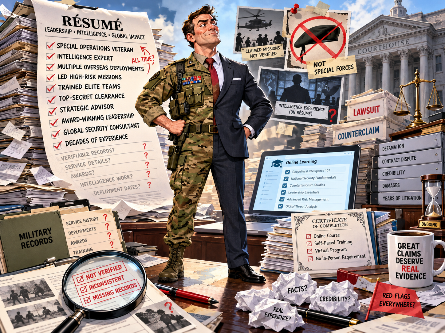 an executive protection case study showing a résumé, military records, training documents, employment history, licenses and certifications and problems with executive protection vetting